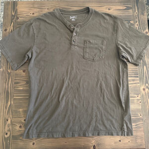 Duluth Trading Men’s Brown Longtail Henley Tee XL Relaxed Fit Cotton Workwear